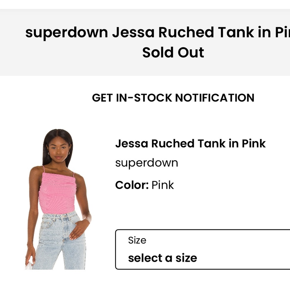 Superdown Jessa Ruched Pink Tank Top